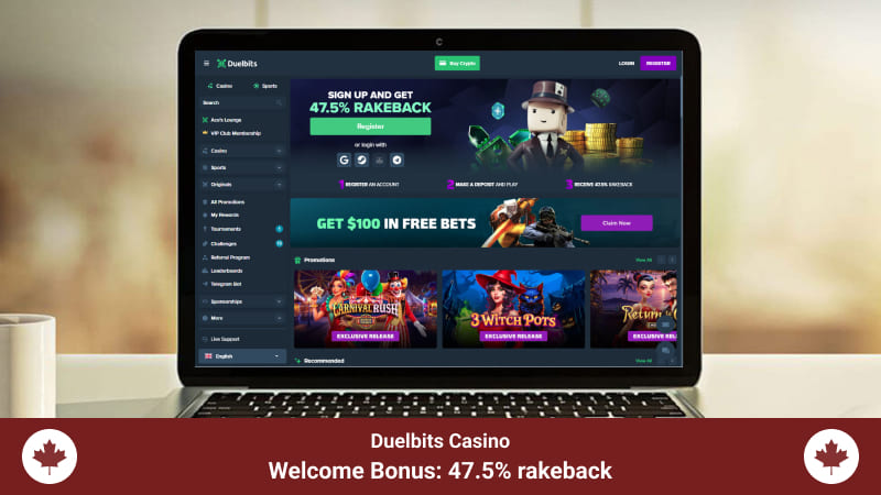 Duelbits Casino Main Page