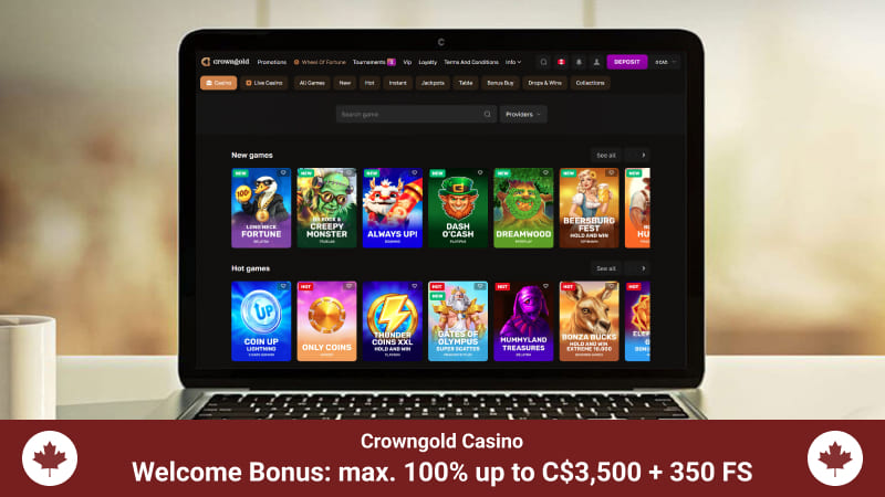 Crowngold casino main page
