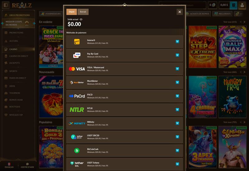 Realz casino depot
