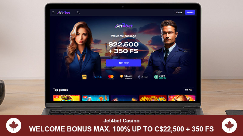 Jet4Bet casino main page