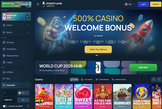 FortuneJack Casino - main page
