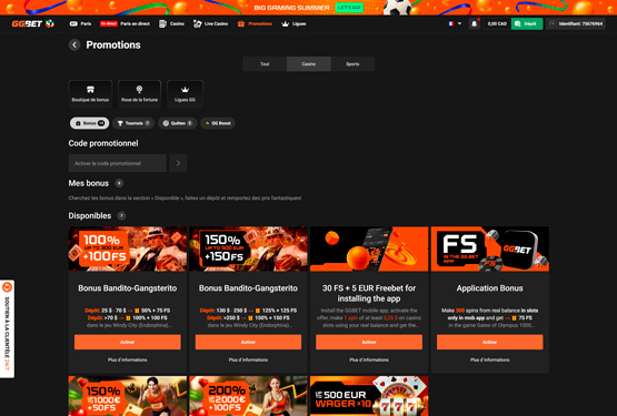 GG.Bet Casino - promotions