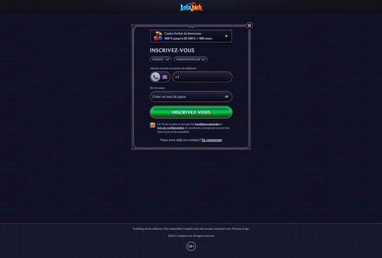 LolaJack Casino - inscription