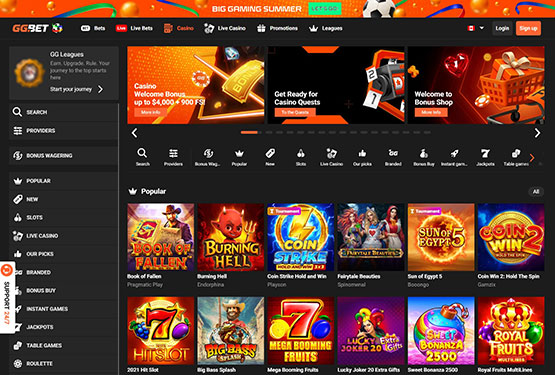 GG.Bet Casino - main page