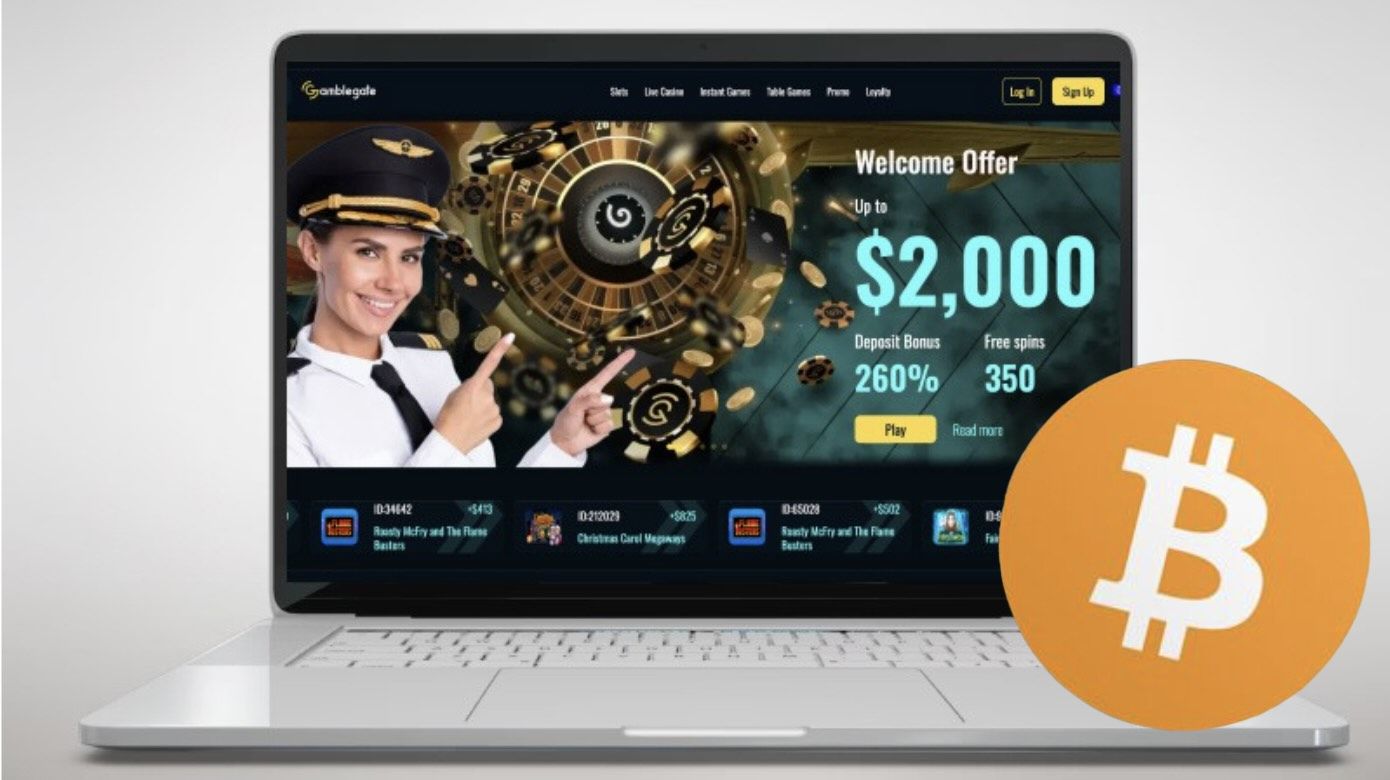 Computer screen with Gamblegate Casino main page