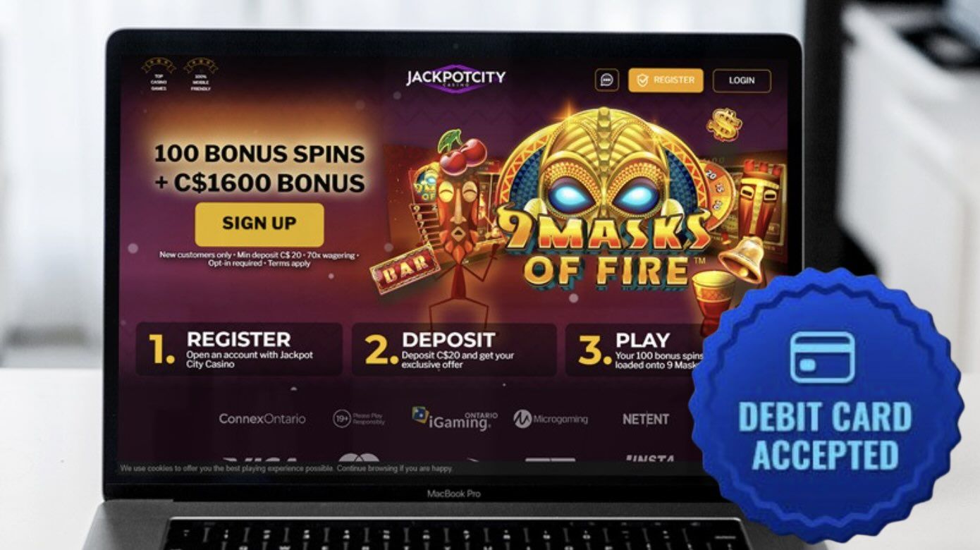 Computer screen with Jackpot City Casino