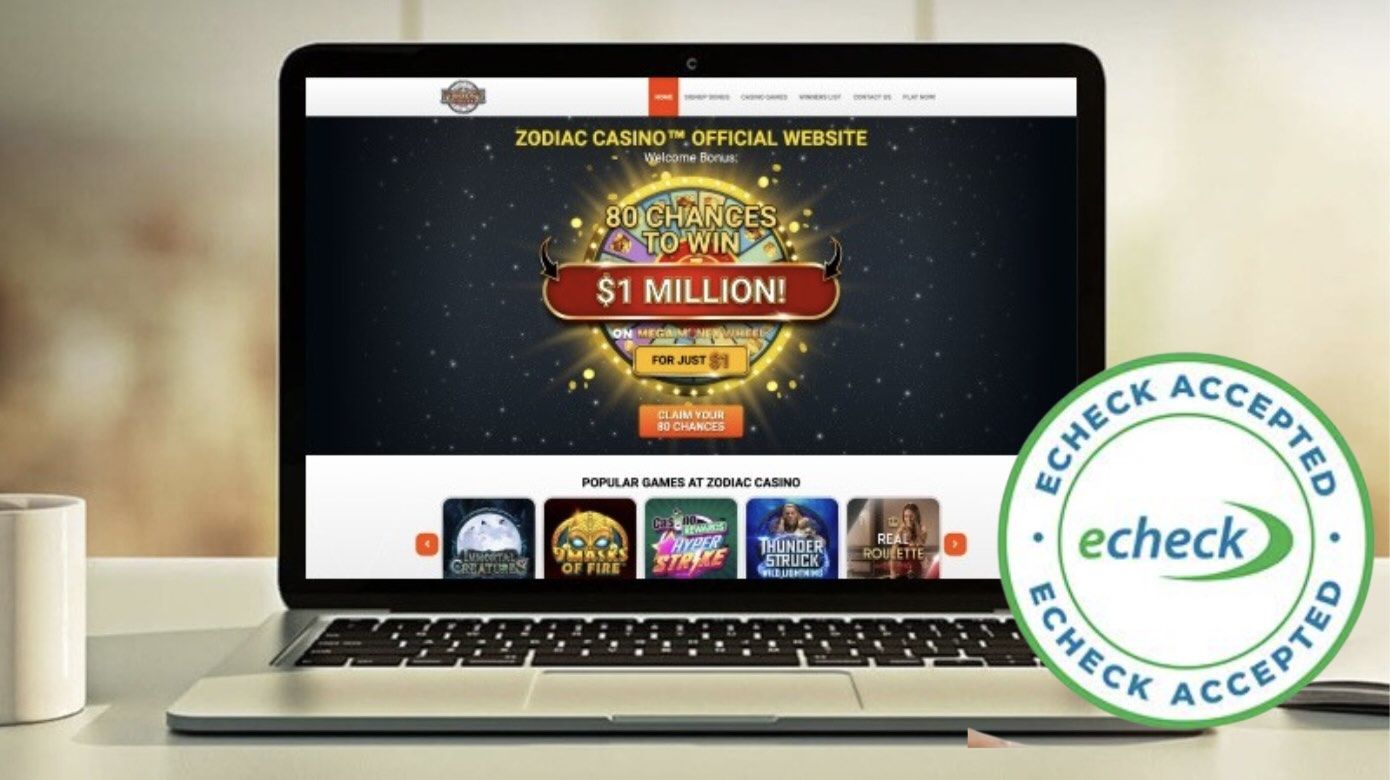 Computer screen with Zodiac Casino