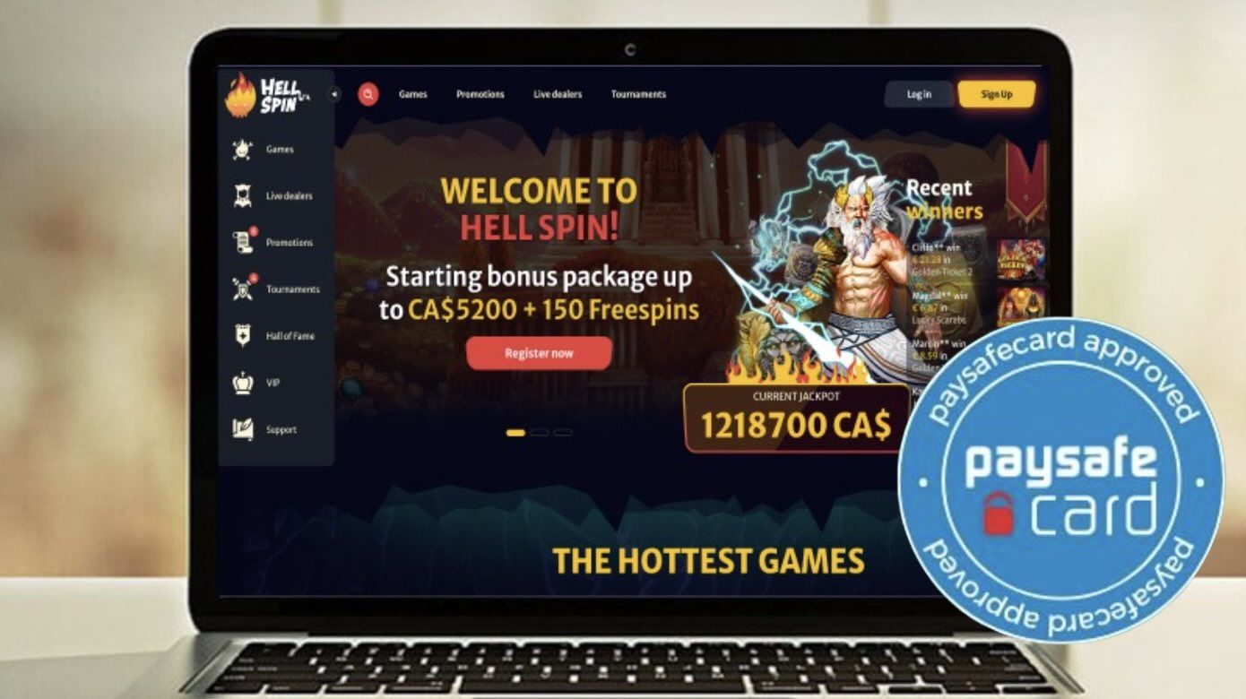Computer screen with Hellspin Casino
