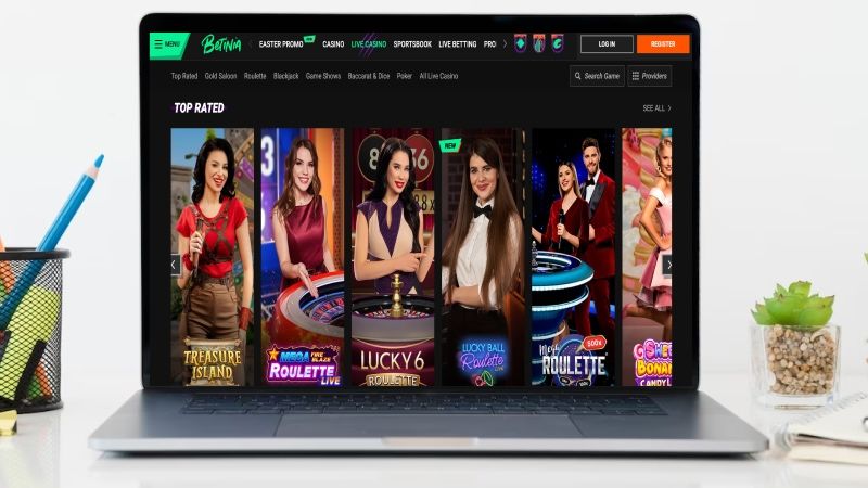 main page of Betinia Casino