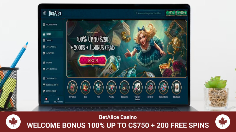 BetAlice Casino Main Page