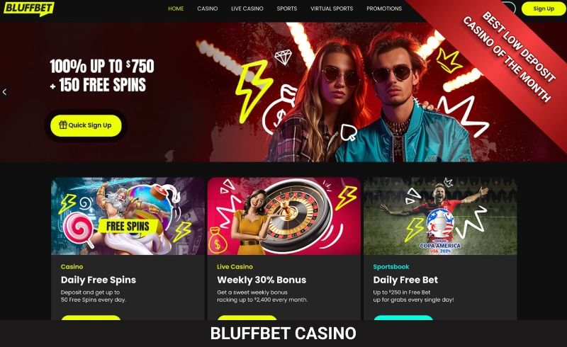 Bluffbet Casino main page