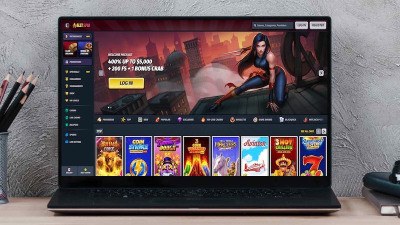 AllySpin Casino Main Page