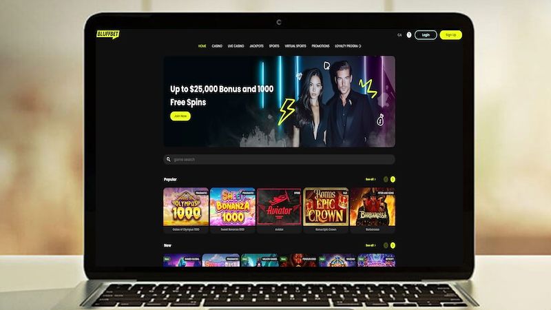 Bluffbet Casino Main Page