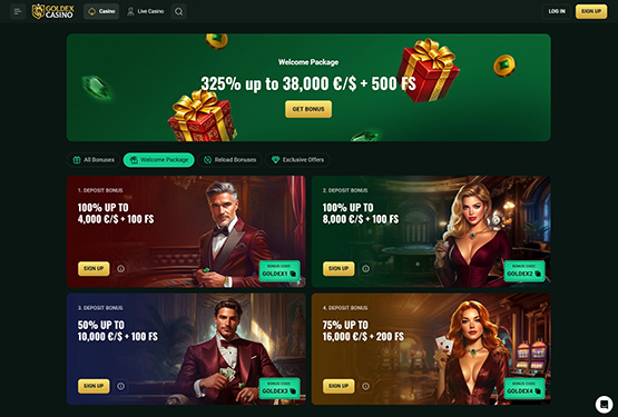 Goldex Casino - Welcome package