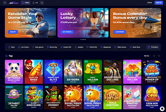 Jet4Bet Casino - Main page