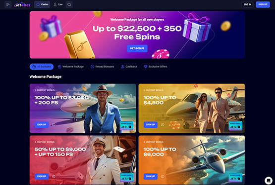 Jet4Bet Casino - Welcome bonus