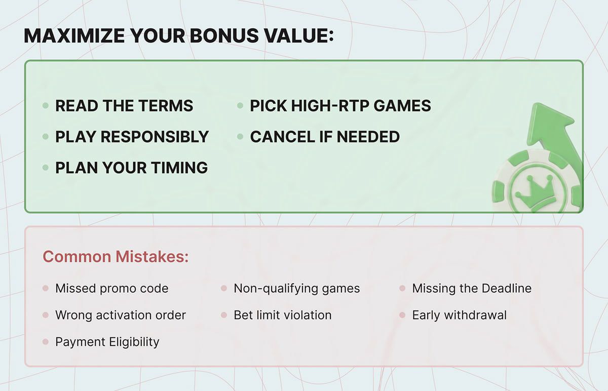 Maximize Bonus methods and mistakes