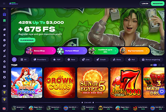 Winberry Casino - Main page
