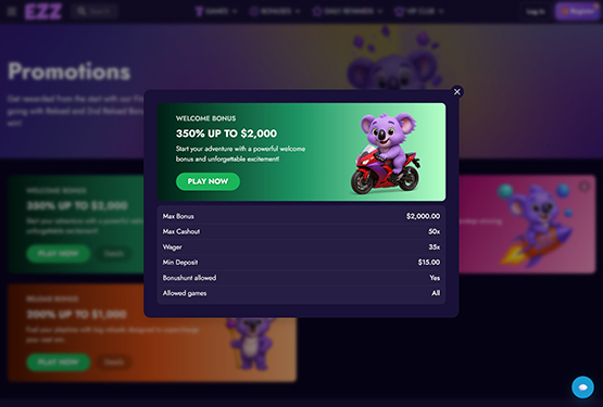 Ezz Casino - Welcome bonus