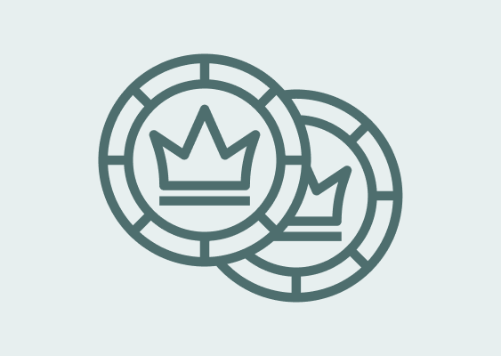 Coins with crowns icon