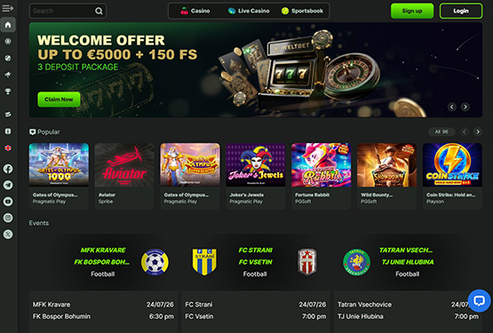 WeltBet Casino - Main page