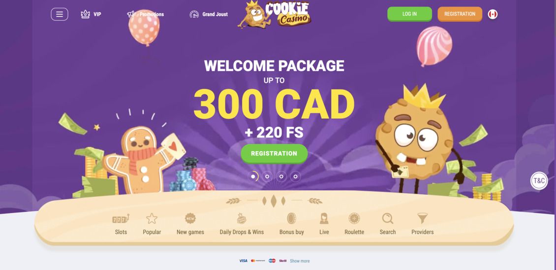 Cookie Casino main page