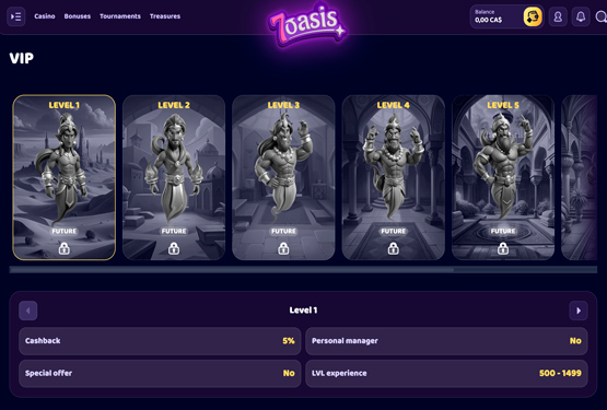 7oasis casino vip page