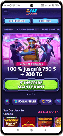 Mobile capture d'écran d'Alf Casino page principale