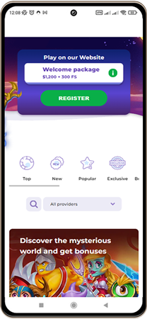 Mobile screenshot of Alf Casino main page