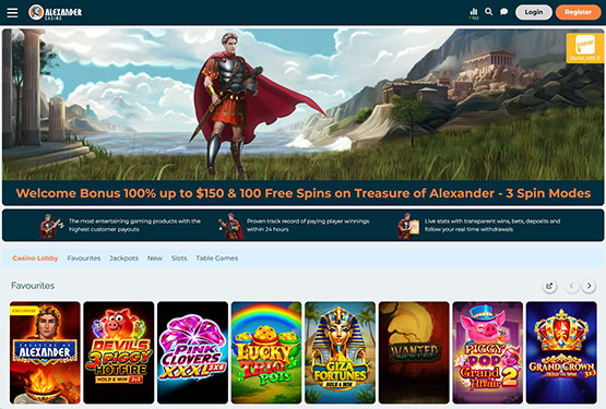 Alexander Casino Main Page
