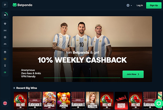 Betpanda Casino Main Page