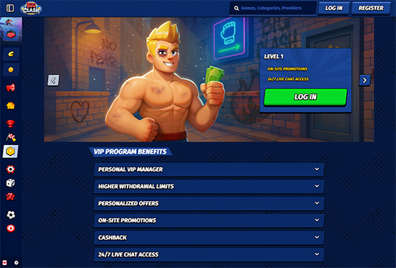BigClash casino vip page