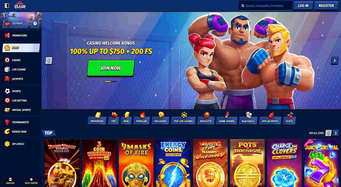 BigClash casino main page
