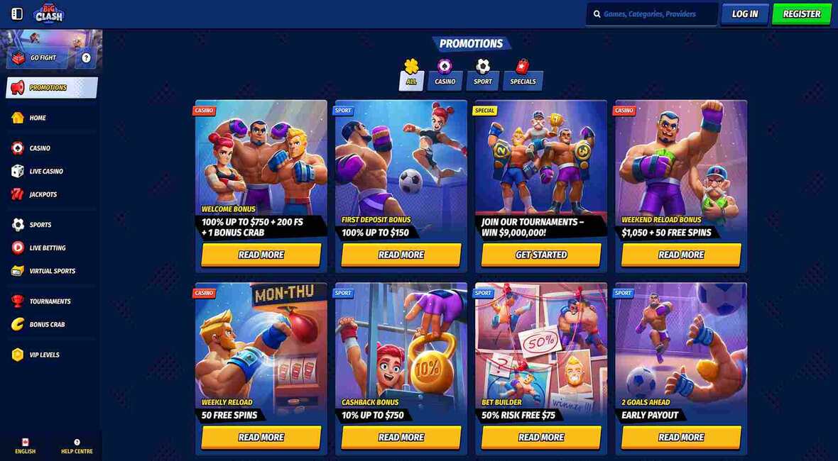 BigClash casino promotions page