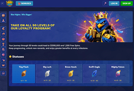 Programme VIP Birdspin Casino