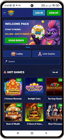 Birdspin Casino mobile screenshot