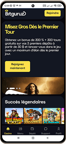 Bitguruz Casino sur mobile
