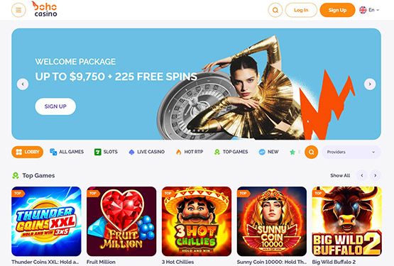 Boho Casino Main Page