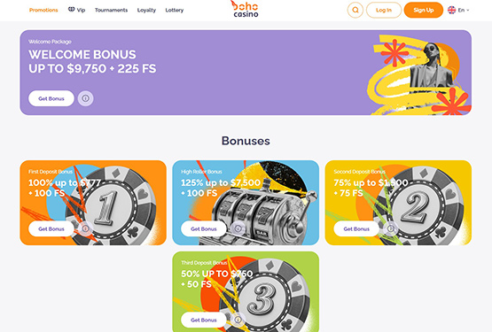 Boho Casino Promotions Page