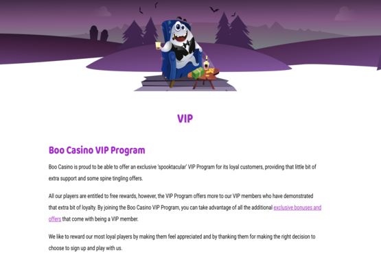 Boo Casino VIP program