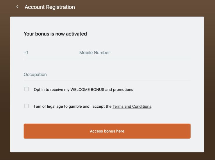 Captain Cooks casino - registration process step 6