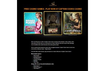 Captain Cooks Casino - list of slot machines