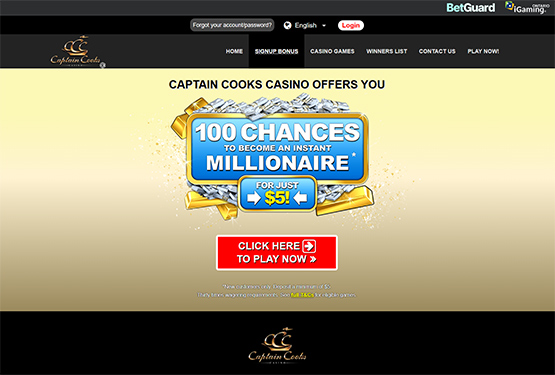 Captain Cooks Casino lobby
