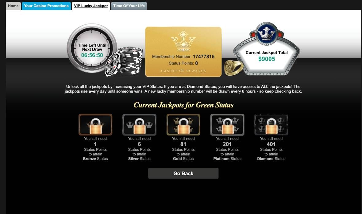 Captain Cooks Casino VIP program page