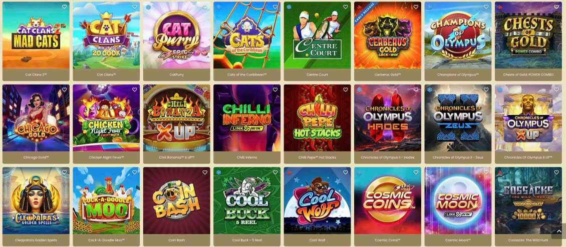 List of the slots at Captain Cook Casino