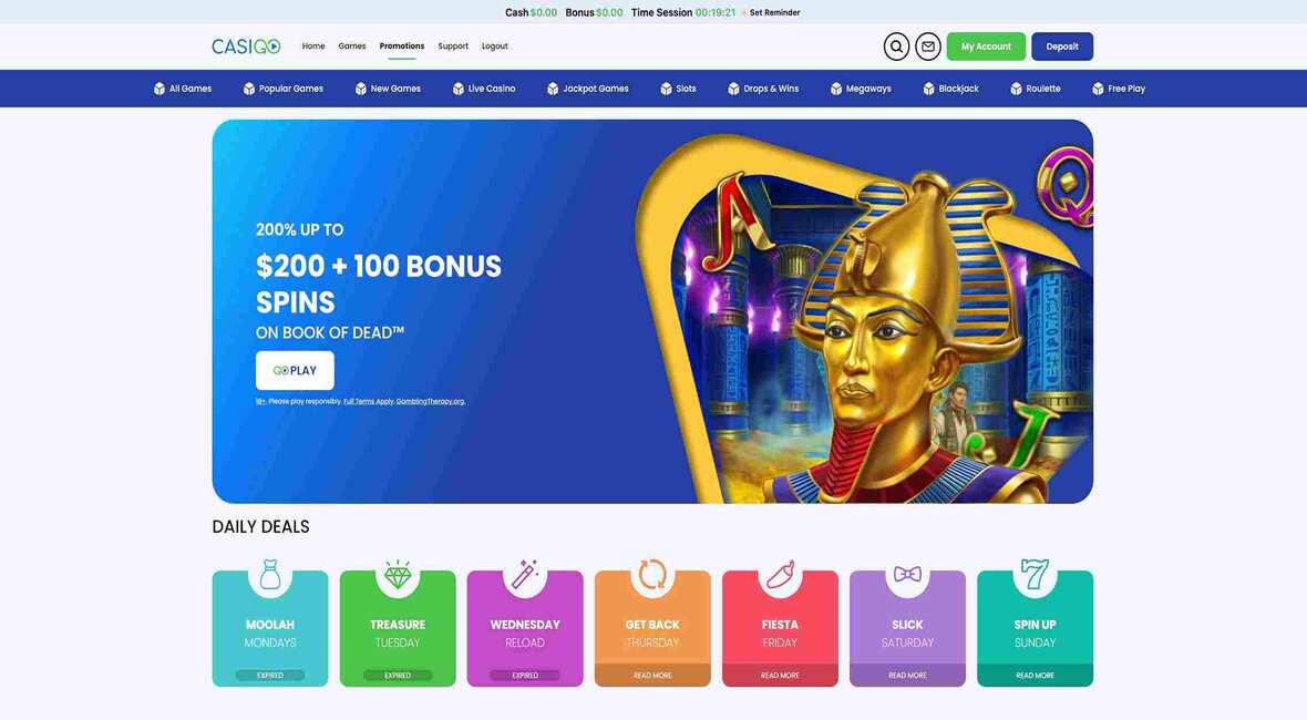 CasiGO casino promotions page