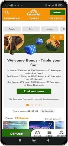 Mobile Screenshot of Casimba Casino