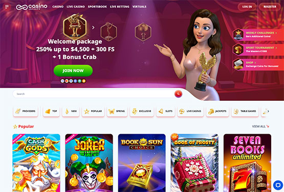 Casino Infinity main page