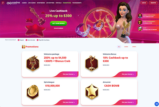 Casino Infinity promotion page
