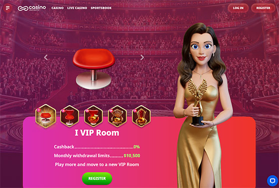 Casino Infinity vip program page